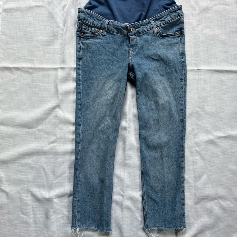 asos design straight maternity jeans.